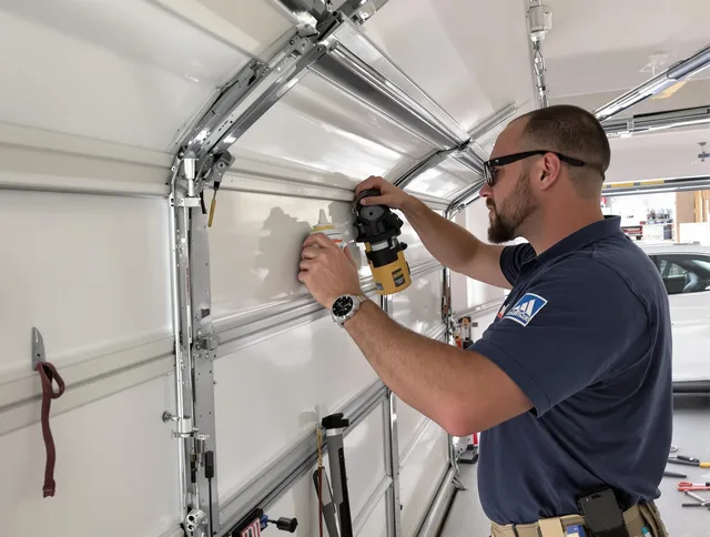 Los Angeles Garage Door Repair technician quieting a noisy garage door in Los Angeles