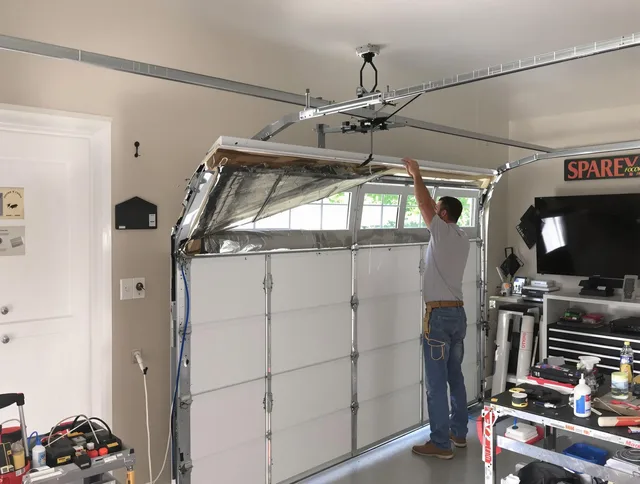 Garage door section replacement by Los Angeles Garage Door Repair in Los Angeles